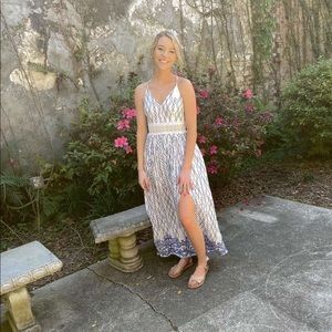 Blue and White Maxi Dress